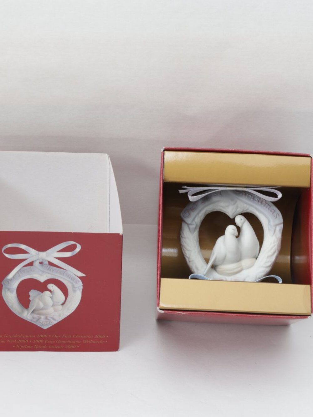 Lladro 2000 Our First Christmas Doves ornament New In Box # 16716